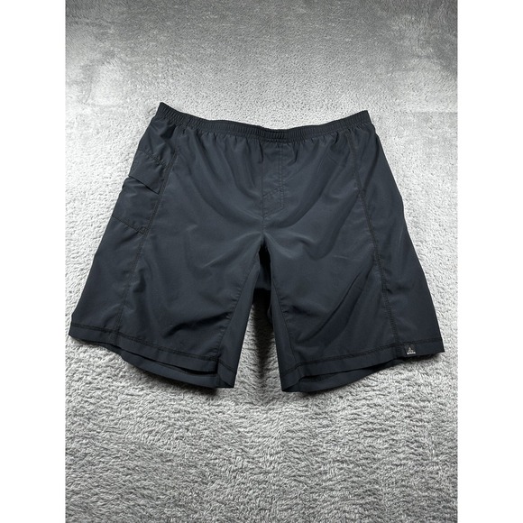 Prana Shorts Mens 33" Athletic Lined Stretch Elastic Waist Outdoors Black - Picture 1 of 12